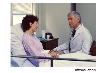 Photo of a person caring for a patient with text ‘Introduction’ underneath.