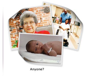 montage of photos showing  some level of patient immobility
